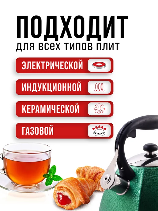 Чайник для плиты со свистком 3 л - фото 5