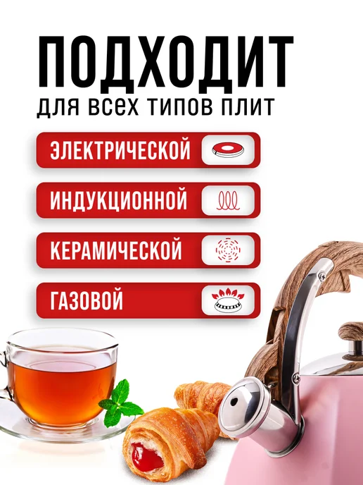 Чайник для плиты со свистком 3 л - фото 5