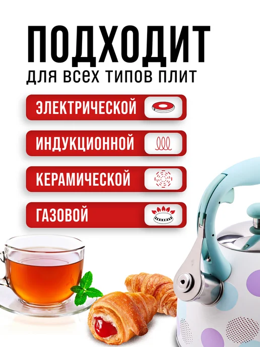 Чайник для плиты со свистком 3 л - фото 5