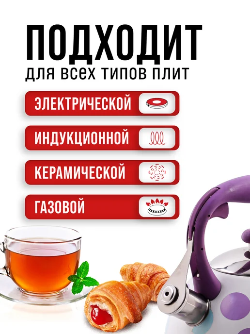 Чайник для плиты со свистком 3 л - фото 5