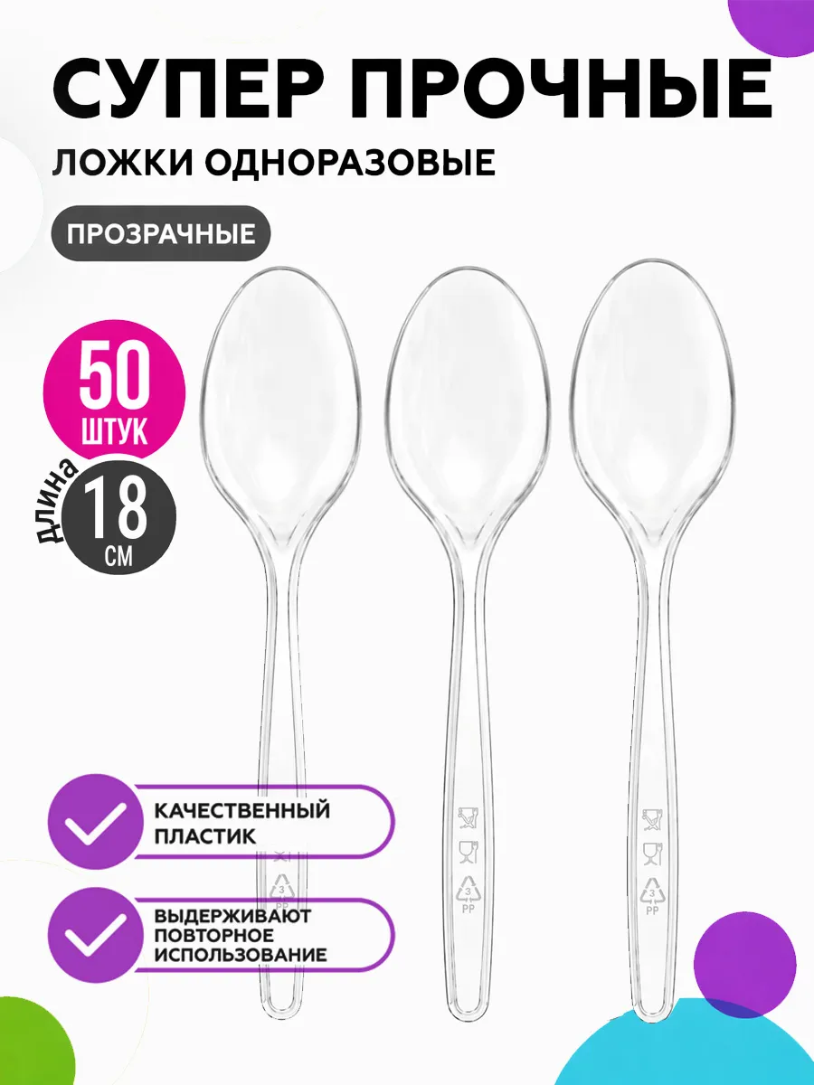 Ложки одноразовые пластиковые