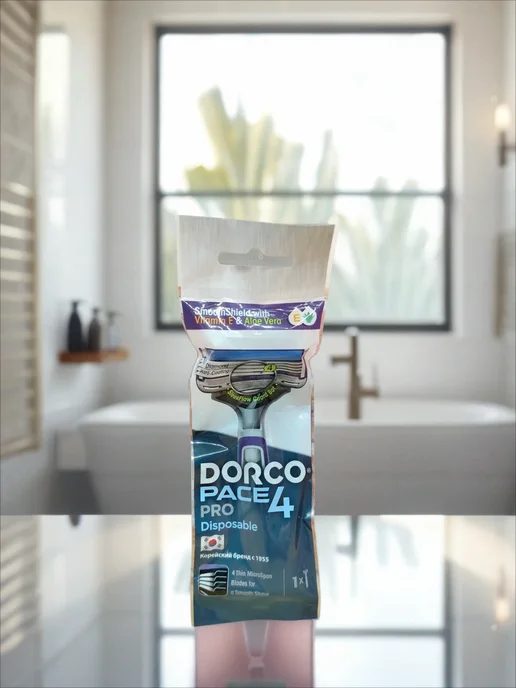 DORCO Одноразовый бритвенный станок мужской 4-ех лезвийный, фиолетовый, фото 2