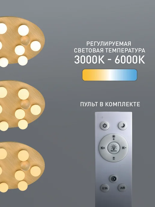 FAVOURITE Люстра потолочная светодиодная с пультом 4694-8C, желтый, фото 5