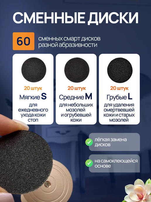 Polaks Аппарат для педикюра беспроводная электрическая пилка ног, желтый, фото 5
