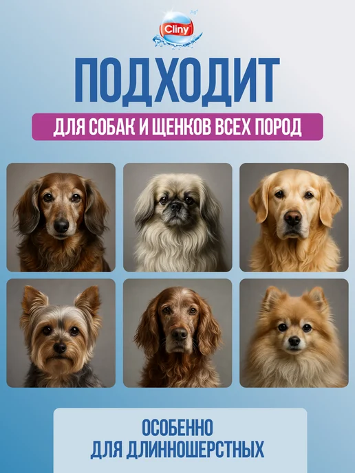Cliny Шампунь для собак для длинной шерсти 300 мл, 300 мл, фото 7