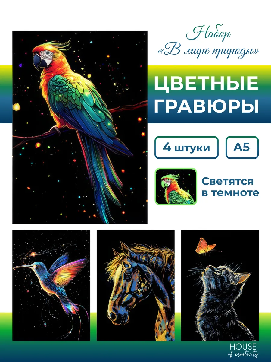 Раскраска - гравюра В мире природы
