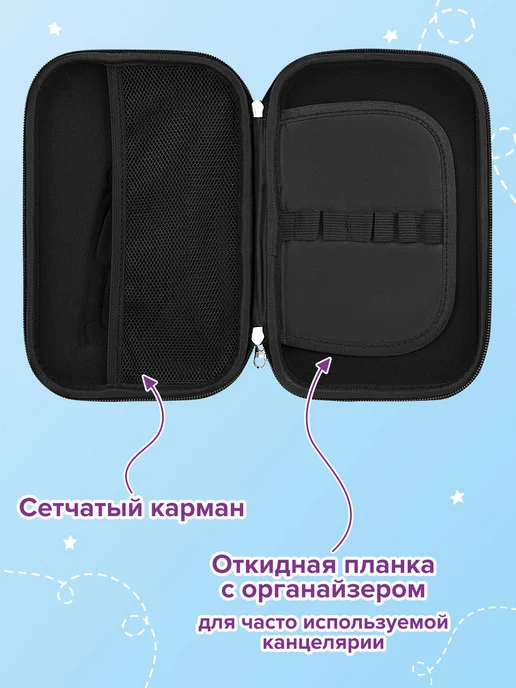 ЮНЛАНДИЯ Пенал школьный для мальчиков для карандашей, ручек 1 отдел, синий, фото 3