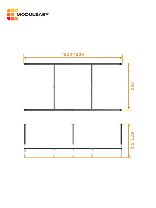 MODULEASY Рама разборная для прямоугольной ванны 180-190х90 03дпу1990, 180190x90, фото 2