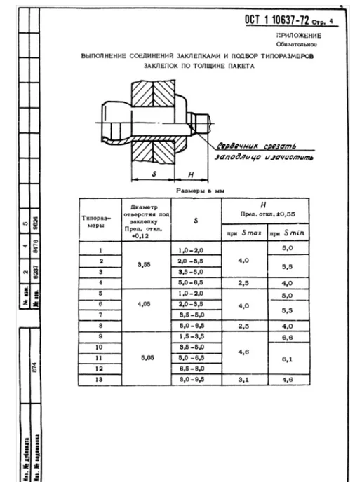 ООО ПК Стандарт-Метиз Заклепка 7-ОСТ 1 10637-72 (10 штук), 10 шт, фото 4