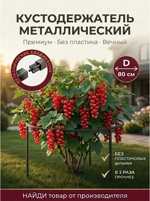 НАЙДИ Садовый кустодержатель шпалера для растений смородины, черный