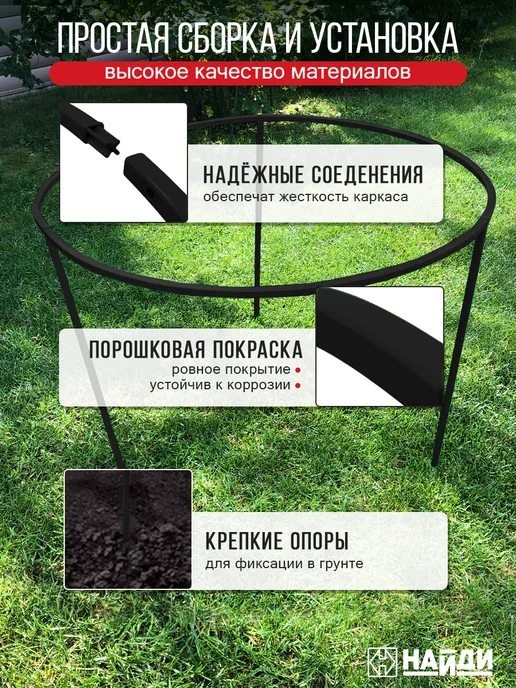 НАЙДИ Садовый кустодержатель шпалера для растений смородины, черный, фото 3