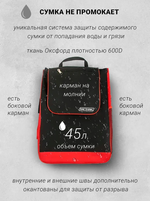 Исток. Сумка тележка на колесиках Спутник 2, черный, фото 2
