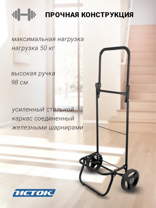 Исток. Сумка тележка на колесиках Спутник 2, черный, фото 3