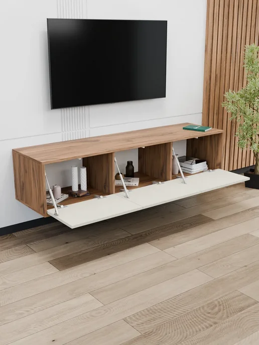 ИЗУМЛИТ Тумба под телевизор Каллисто 150х33.2х40 см, 150x33.2x40 см, фото 3