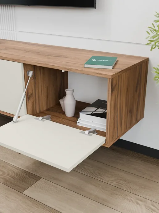 ИЗУМЛИТ Тумба под телевизор Каллисто 150х33.2х40 см, 150x33.2x40 см, фото 4