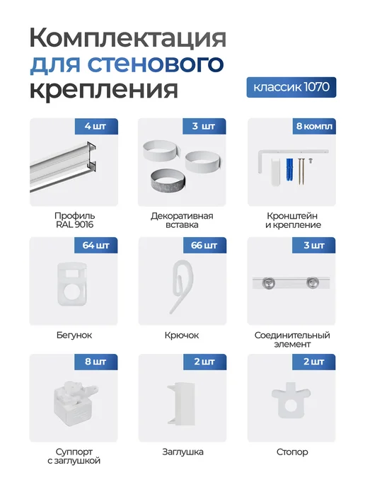 hamеleon Карниз 420см настенный однорядный из алюминия, белый, фото 6