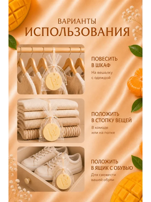 VISARI Ароматическое саше для белья в шкаф, оранжевый, фото 8