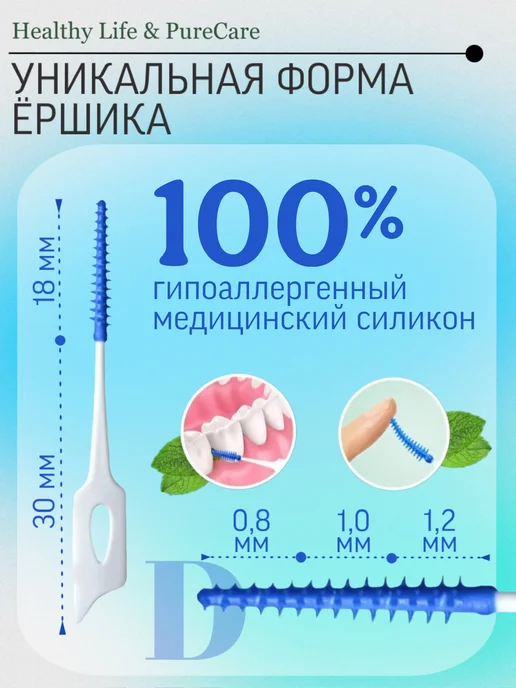 Healthy Life & PureCare Межзубные ершики для зубов и брекетов, вариант, фото 2