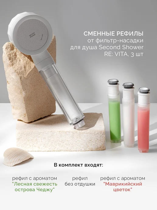 SECOND SHOWER Проточный фильтр для лейки душа от жесткости, белый, фото 2