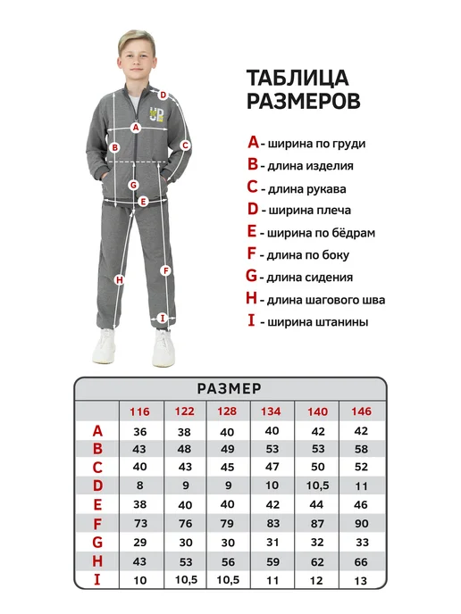 ПРОМОКОД Спортивный костюм с начесом детский, серый, фото 5