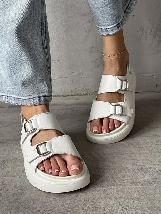 Merissa style сандалии на лето из экокожа, белый, фото 2