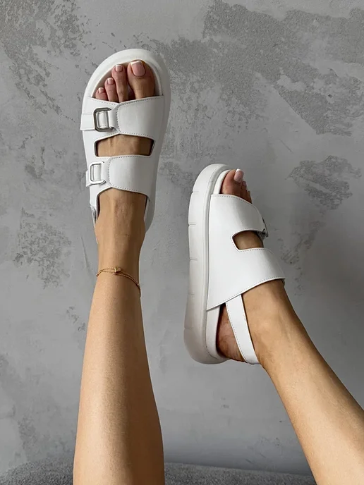 Merissa style сандалии на лето из экокожа, белый, фото 3