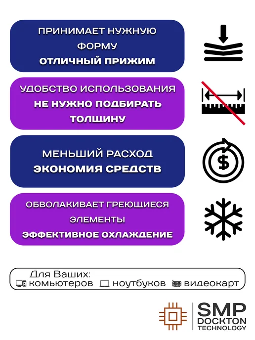 SMP DOCKTON TECHNOLOGY Термопрокладка жидкая 25Вт мК 100г СмартМастер ПРО, 25 Вт, 60 г, фото 2