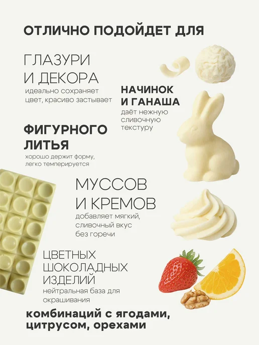 BON TASTY Шоколад кондитерский белый Fluid 33% в каллетах 5 кг Россия, 5 кг, фото 7