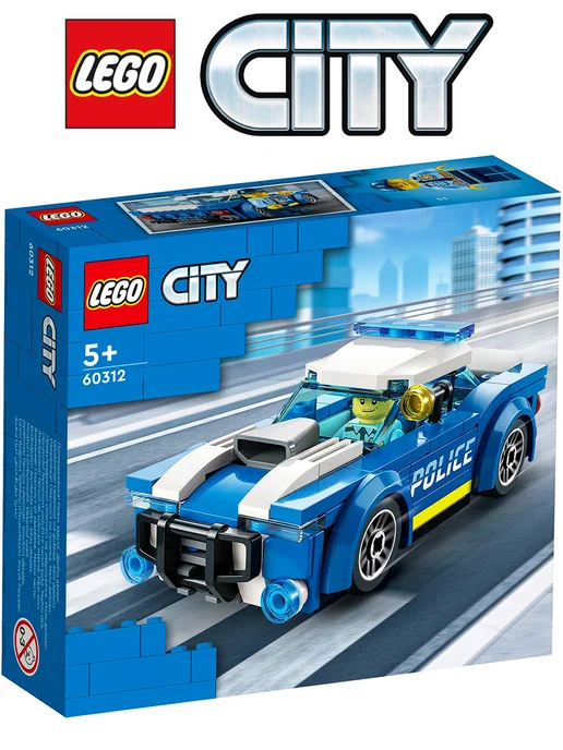 LEGO Конструктор Сity 60312 Полицейская машина, синий
