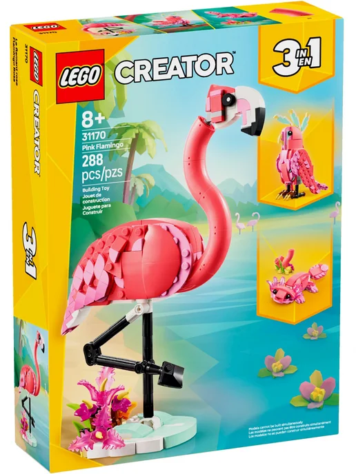LEGO Конструктор Creator 31170 Розовый фламинго 3в1, розовый