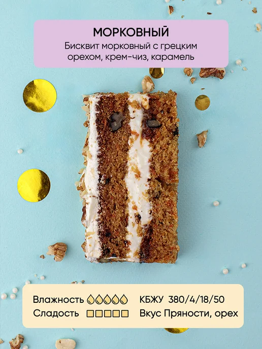 Плюшки-подружки Торт на день рождения Веселые буквы ХБ 2 кг Морковный, 2 кг, фото 2