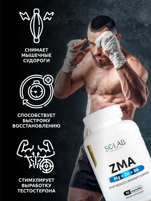 SOLAB BCAA 2 1 1 в капсулах + Предтренировочный комплекс + ZMA, вариант, фото 5