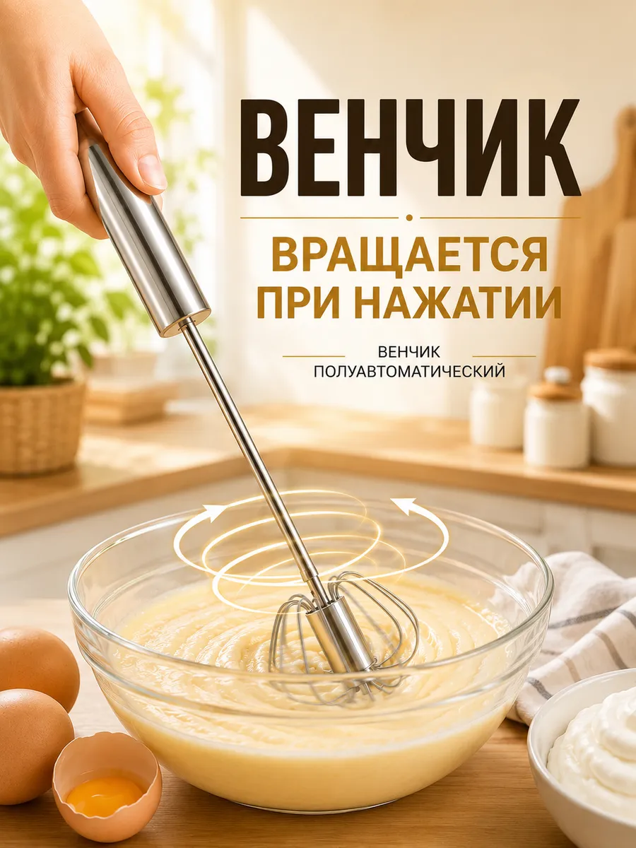 Венчик для взбивания нажимной полуавтоматический