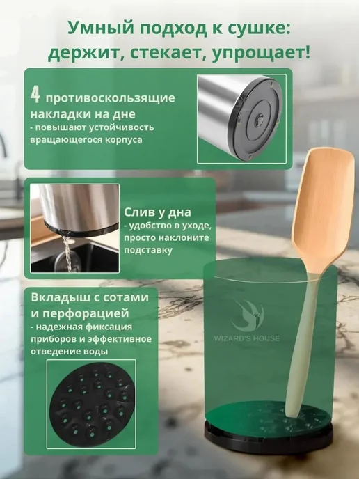 IKEA Органайзер для кухни, настольная подставка под ложки и вилки, черный, фото 5
