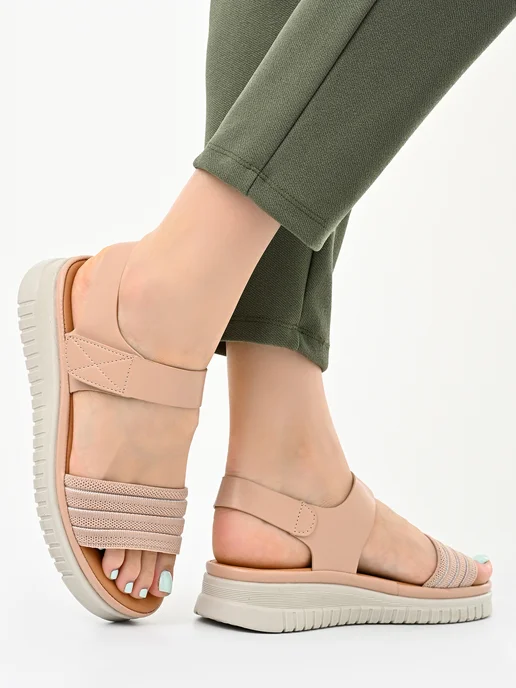 Letsgo Shoes Сандалии, бежевый, фото 3