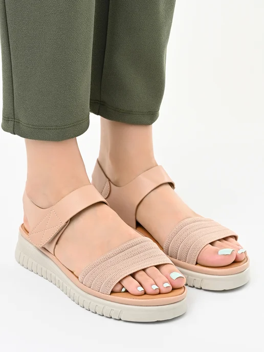 Letsgo Shoes Сандалии, бежевый, фото 4