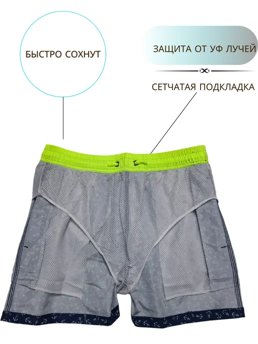 Бордшорты летние пляжные, зеленый, фото 2