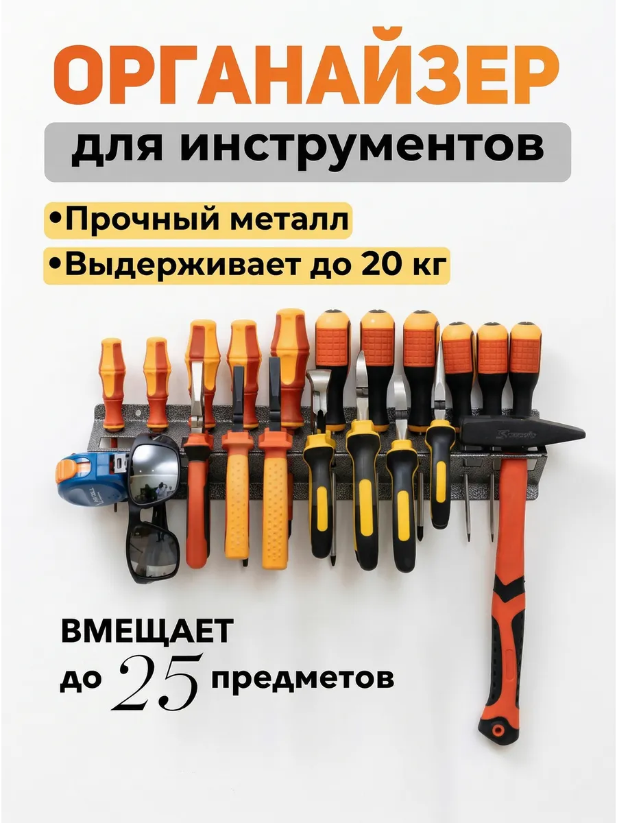 Органайзер настенный для инструментов и отвёрток в гараж