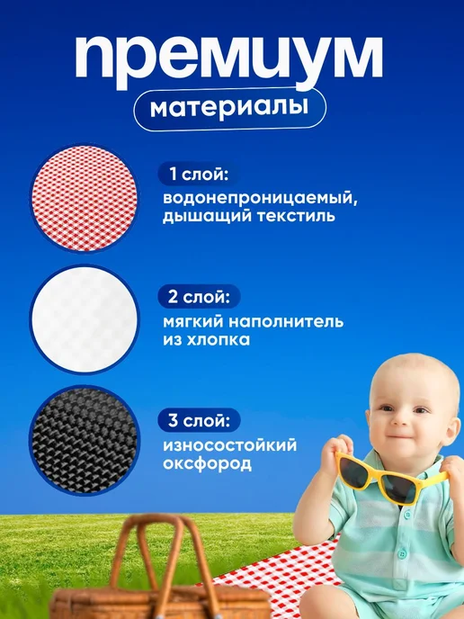 Коврик для пляжа и пикника большой водонепроницаемый 200*200, 200x200, фото 3