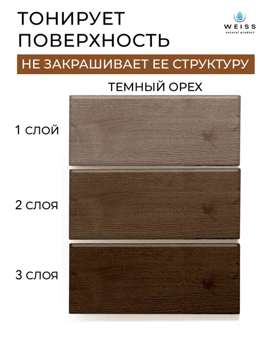 Weiss natural product Масло для дерева темный орех, 800мл, 800 мл, фото 4