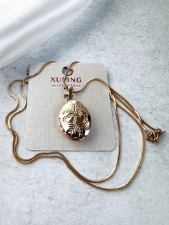 Открывающийся кулон "Два сердца" с цепочкой 60 см. XUPING JEWELRY 376036423 купить за 1 662 ₽ в интернет-магазине Wildberries