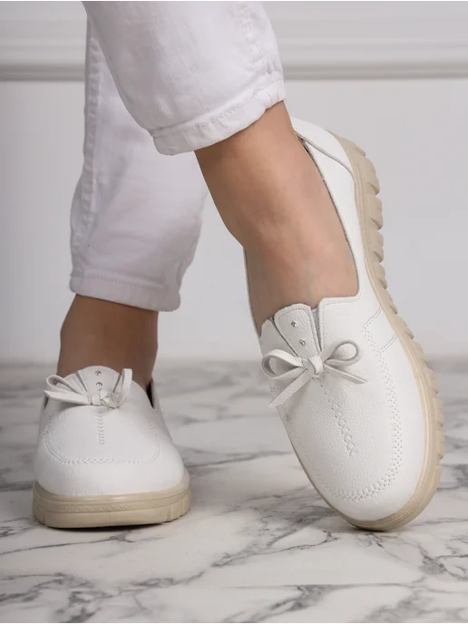LADYSHIP Мокасины летние на платформе дышащие, белый, фото 6