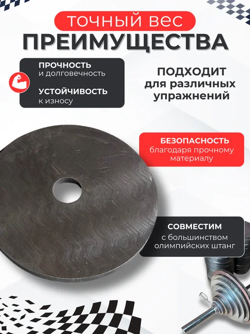 Sport 161 Блины стальные спортивные для штанги и гантель 2,5кг 31мм4шт, 2,5 кг, 4 шт, фото 2