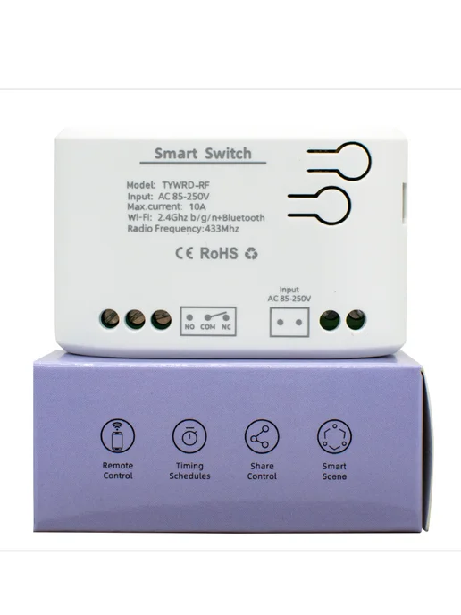 Модуль TUYA Smart Wi-Fi сухой контактный 1CH 85-250 В, белый, фото 6