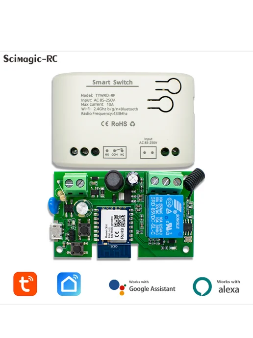 Модуль TUYA Smart Wi-Fi сухой контактный 1CH 85-250 В, белый, фото 7