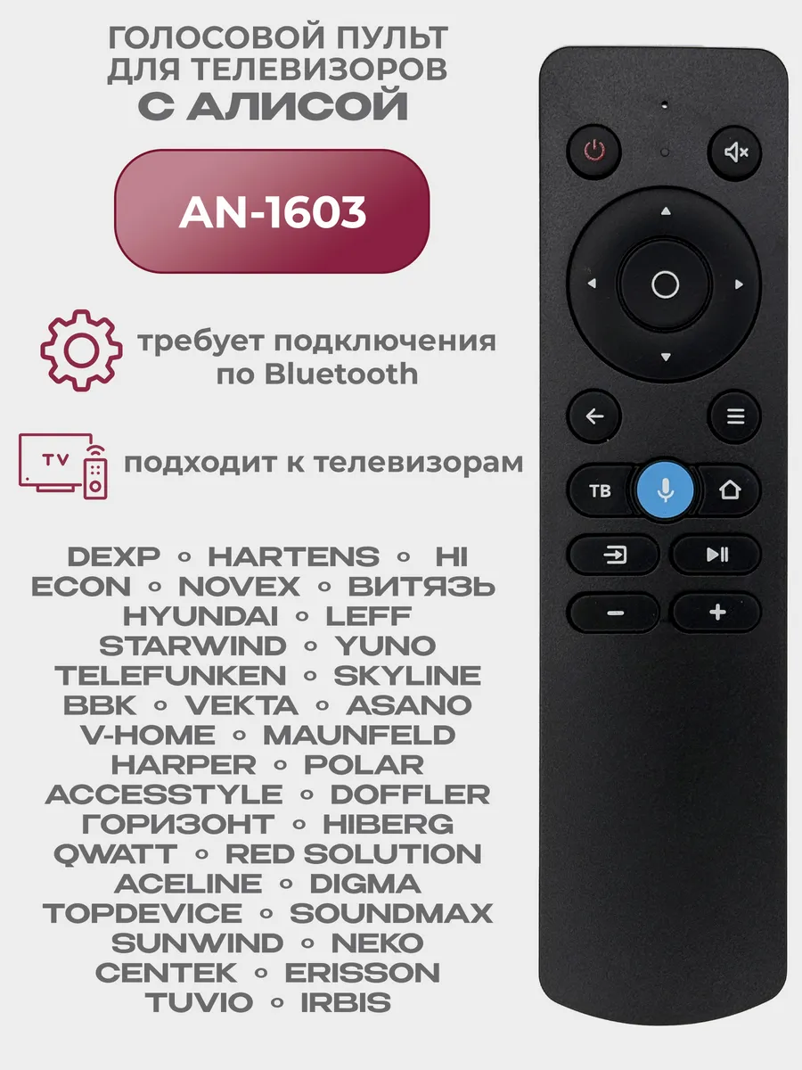 Голосовой пульт AN1603 для телевизоров DEXP