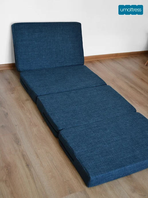 umattress Бескаркасный раскладной диван, синий, фото 3
