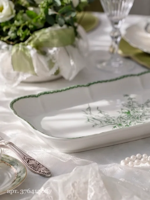 Wilson&Young Тарелка сервировочная 25х14 см Bloomware фарфоровая, 25x14 см, фото 2