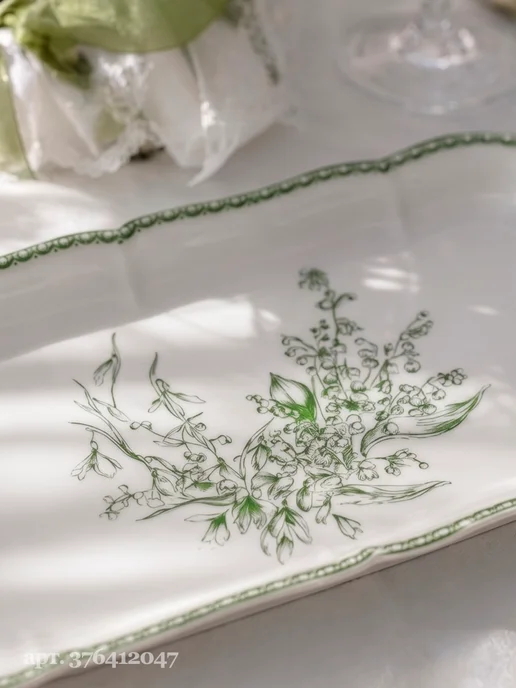 Wilson&Young Тарелка сервировочная 25х14 см Bloomware фарфоровая, 25x14 см, фото 7