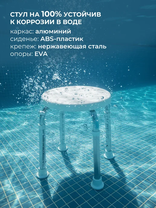 Доктор Каннер Стул для ванной, табурет для ванны для мытья пожилых титан, титан, фото 7